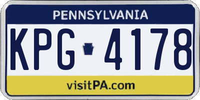 PA license plate KPG4178