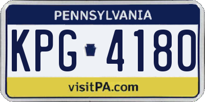 PA license plate KPG4180