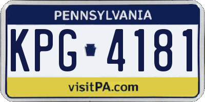 PA license plate KPG4181