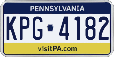 PA license plate KPG4182