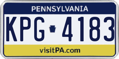 PA license plate KPG4183