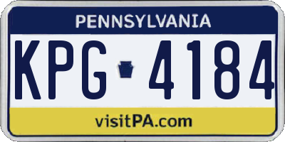 PA license plate KPG4184