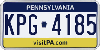PA license plate KPG4185