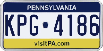 PA license plate KPG4186