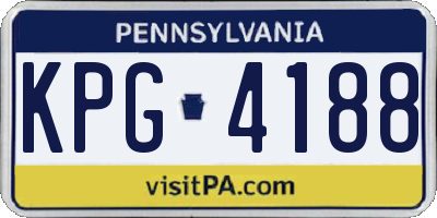 PA license plate KPG4188