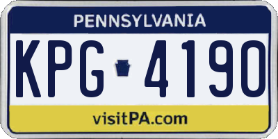 PA license plate KPG4190