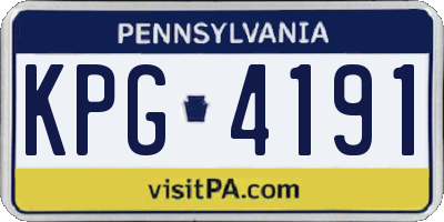 PA license plate KPG4191
