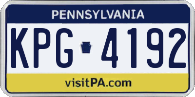 PA license plate KPG4192