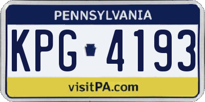 PA license plate KPG4193