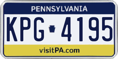 PA license plate KPG4195