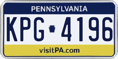 PA license plate KPG4196