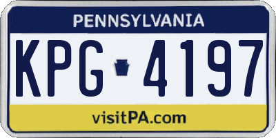 PA license plate KPG4197
