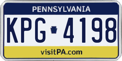 PA license plate KPG4198