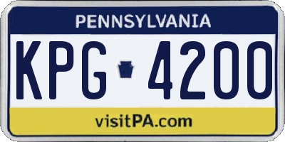 PA license plate KPG4200