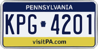 PA license plate KPG4201