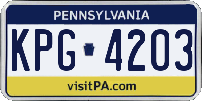 PA license plate KPG4203