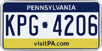PA license plate KPG4206