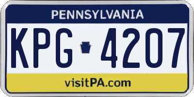 PA license plate KPG4207