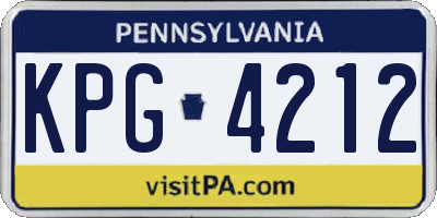 PA license plate KPG4212