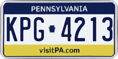 PA license plate KPG4213