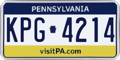 PA license plate KPG4214