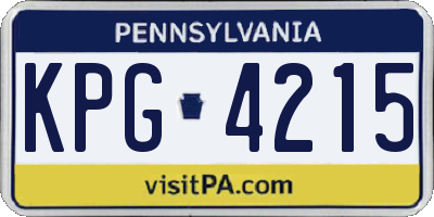 PA license plate KPG4215
