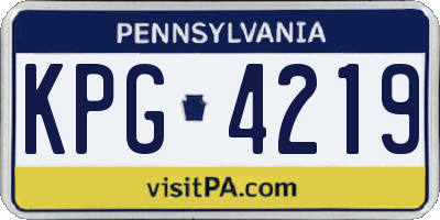 PA license plate KPG4219