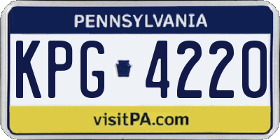 PA license plate KPG4220