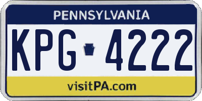 PA license plate KPG4222