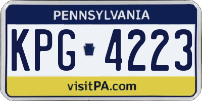 PA license plate KPG4223