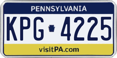 PA license plate KPG4225