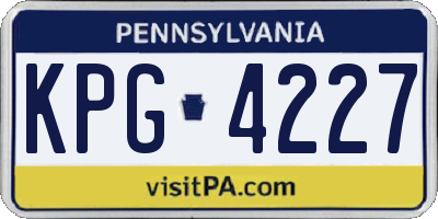 PA license plate KPG4227