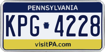 PA license plate KPG4228