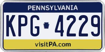 PA license plate KPG4229
