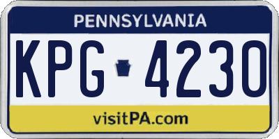 PA license plate KPG4230