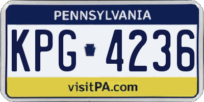 PA license plate KPG4236