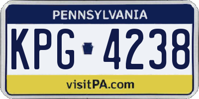 PA license plate KPG4238
