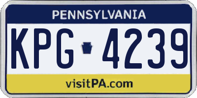 PA license plate KPG4239