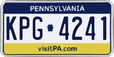 PA license plate KPG4241