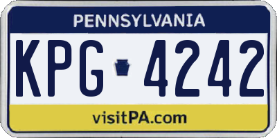 PA license plate KPG4242