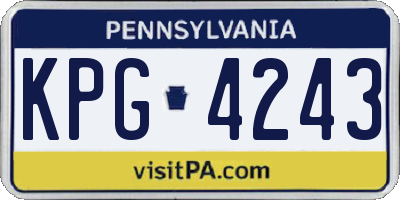 PA license plate KPG4243
