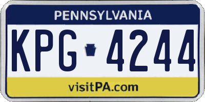 PA license plate KPG4244