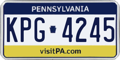PA license plate KPG4245