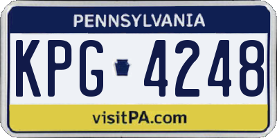 PA license plate KPG4248