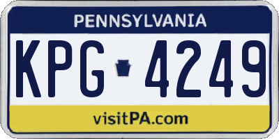 PA license plate KPG4249