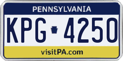 PA license plate KPG4250