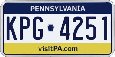 PA license plate KPG4251