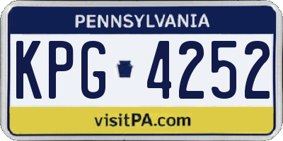 PA license plate KPG4252