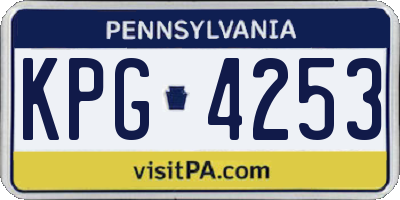 PA license plate KPG4253