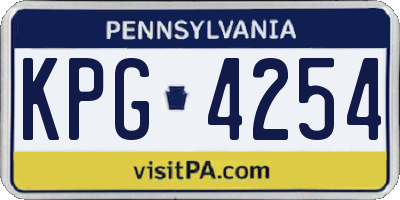 PA license plate KPG4254